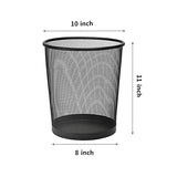 SHSYCER Black Mesh Trash Cans 4 Gallon, 10 Pack, Metal Wire Wastebaskets, Waste Basket Trash Can, Small Trash Cans, Recycling Garbage Container Bin for Office, Home, Bedroom