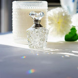 H&D HYALINE & DORA Clear Art Carved Crystal Empty Mini Refillable Perfume Bottle