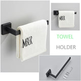 Bathroom Accessories Sets 4pcs Wall Mount Towel Bar Robe Hooks Toilet Paper Roll Holder PIZZZENO
