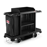 Suncast Commercial Standard Housekeeping Cart with Laundry Bag, Vacuum Holders