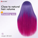 WIGNEE Professional Cosmetology Mannequin Head with Unique Realistic Face–Heat Resistant Synthetic Hair for Cutting&Styling Practice, Makeup-Friendly Training Head with Low Shedding 28 Inch
