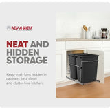 Rev-A-Shelf RV-18KD-18C S Double Pullout Trash Can for Kitchen Cabinets