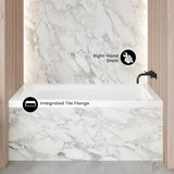 Swiss Madison Voltaire 54 x 30 Right Drain Soaking Alcove Bathtub in Glossy White with Integrated Overflow, Drain Included