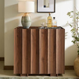 win2win 30.8" Fluted Sideboard Buffet Cabinet with Storage,Walnut, 3Pcs