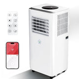 8000BTU Portable Air Conditioners Smart AC Unit with App & Remote Control 3-in-1 Cooling, Dehumidifier, Fan for Rooms up to 350 sq.ft, 24H Timer, White