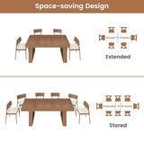 Extendable Dining Table 70.9” to 86.6” for 8-10 Person, Modern Expandable Table with U-Shaped Wooden Legs