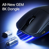ATK Blazing Sky F1 V2 Ultra Max Wireless Gaming Mouse, PAW3395 Ultra Sensor, DPI up to 30,000, 54g Lightweight, 600 Hr Battery Life, All-New Nano Coating, Tri-Mode 2.4G/Bluetooth/Wired - White