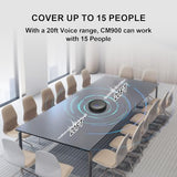Conference Speaker and Microphone, 4 AI Mics 360° 20ft (7m) Voice Pickup, Noise Reduction, USB C & Bluetooth 5.3 (20m & 66ft) Speakerphone
