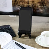 Tatuo 4 Packs 4 Inch Wooden Display Stand Decorative Plate Stands for Display Picture Frame Holder Easels (Black)