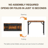 TEMI Small Computer Desk Folding Table - 35.8" Foldable Office Desk, No Assembly, Perfect for Small Spaces in Bedroom, Brown