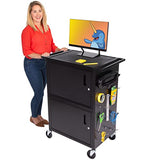 Line Leader Stellar AV Cart - Computer Cart with Customizable Pegboard & Hooks