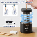 Tenwin Electric Pencil Sharpener - Auto Stop, Sharp & Fast, for 6-12mm Colored Pencils