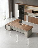 UZZUR L-Shaped Executive Desk, Desk with Storage Drawers