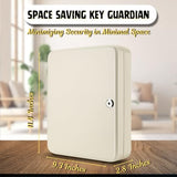 Flexzion Key Box Wall Mount with Code, Key Cabinet with 60 Key Holder Organizer Locker Case