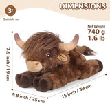 Highland Cow Stuffed Animals, Microwavable Stuffed Animal Adorable Fluffy Highland Cow Plush for Warmth Comfort, Heatable Coolable Lavender Scent Toy, Cute Soft Plushies Gift for Kid Boys Girl & Adult