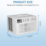 GarveeLife Window Air Conditioner, 8000 BTU Window AC Unit, Cool Rooms up to 350 Sq.Ft., 3 Fan Speed, 24H Timer, Energy Saving, Remote Control, Perfect for Bedroom, Apartment, Living Room, Office