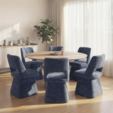 VKNOW Upholstered Swivel Dining Chairs Set of 4 with Curved Open Back