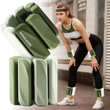 INDEPANDIA Wrist & Ankle Weights for Women and Men, 2lbs Pair Adjustable Silicone Weighted Bangles for Arm & Leg Workouts, Gradient Green