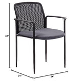 Boss Office Products Stackable Mesh Guest Chair in Grey