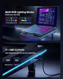 V12 Ultra Laptop Cooling Pad with Smart Software Control, RGB Gaming Laptop Fan Cooler Stand, 5.5" Turbo Fan