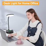 Sailstar Desk Lamp for Home Office, Small Desk Lamp with Wireless Charger,