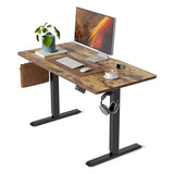 CubiCubi Electric Standing Desk, 48 x 24 Inches Height Adjustable Sit Stand Desk, Rustic Brown