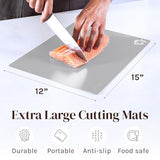 Cooler Kitchen Extra Thick Flexible Plastic Cutting Board Mats with Food Icons & EZ-Grip Waffle Back, (Set of 6) Dishwasher Safe