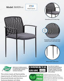 Boss Office Products Stackable Mesh Guest Chair in Grey