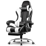 GTPLAYER Gaming Chair, Computer Chair with Footrest and Lumbar Support, Height Adjustable Game Chair (White)