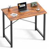 DUMOS 32 in Small Computer Desk for Home Office, Modern Study Work Table Simple Style, Rust