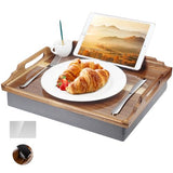 Lap Desk with Cushion,Wooden Bed Tray Table for Eating,Lap Tray in Recliner,Breakfast Tray,