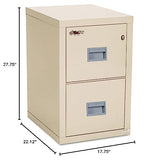 FireKing Turtle Vertical 2 Drawer Fire Rated File Cabinet, Parchment
