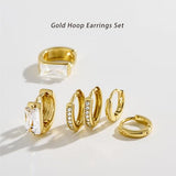 YOIHUR Small Gold Huggie Hoop Earrings Set for Women, 14K Gold Plated Chunky Hypoallergenic Stack Cartilage Earrings, 3 pcs Dainty Cute Multiple Piercing Trendy Jewelry Festival's Day Gifts for Women