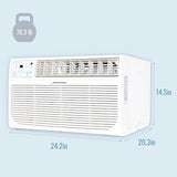 Keystone 14,000 BTU Wall Mounted Air Conditioner with Supplemental Heat and Dehumidifier Function, 230V, Wall AC for Living Room and Large Rooms up to 700 Sq.Ft., Quiet, High Efficiency AC with Remote