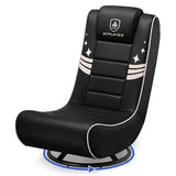 GTPLAYER Floor Gaming Chair Foldable Swivel Floor Chairs for Kids Boys Comfy Video Game Seat with 360° Multipurpose for Gamers, Bedroom or Game Room(Black-Gold)