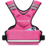 BAGAIL Adjustable Weighted Vest for Women 4-10lb, Comfortable U-Neck Rucking Vest with 6 Removable Weights, Storage Pocket and Reflective Strips for Walking