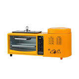 4-in-1 Multifunctional Breakfast Station, Electric Toaster Oven with Rice Cooker, Hot Pot, Sandwich Maker, Digital Controls,Compact Kitchen Appliance (Yellow)