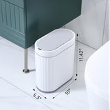 ELPHECO Bathroom Trash can Motion Sensor, Automatic Garbage can, Slim Plastic Smart Trash Bin with Lid