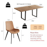 ZckyCine 67" Expandable Walnut Dining Table and 6 Upholstered Chairs, 7-Piece Dining Room Furniture Set
