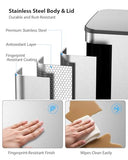 Lovewind Trash Can, 2 x 10.5 Gallon (2 x 40 L) Garbage Can for Kitchen Dual Compartment Recycling Kitchen Step Trash Bin