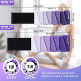 BECOJADDE Ankle Weights for Women Wrist Weights Set of 2 (2 lb Each) Adjustable Arm Leg Weight for Womens Men, Gradient Purple
