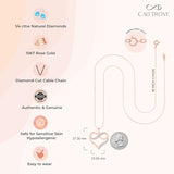 Natural Diamond Single Heart Infinity Pendant For Women