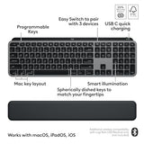 Logitech MX Keys S Combo for Mac, Wireless Keyboard and Mouse with Palm Rest, Backlit Keyboard