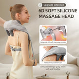 PERLEVI Neck and Shoulder Massager with Heat, Cordless Shiatsu Shoulder Massager for Pain Relief Deep Tissue, Rechargeable 6D Kneading Massage for Neck and Shoulde Pain, Gifts for Mom&Dad (Grey)