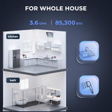 CAMPLUX Climatech 7 Tankless Water Heater Propane 3.6 GPM Up to 4 GPM, 85,300 BTU Residential Compact On Demand Instant Propane Tankless Hot Water Heaters Indoor, 1-3 Points Whole House