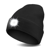 AONYIYI Unisex LED Beanie with Light,USB Rechargeable Hat for Men and Women,3 Light Modes,Hands-Free Winter Hat for Camping,Running,Walking,Auto Repair,Black