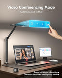 LED Desk Lamp for Home Office, Eye-Care Double-Sided Desk Light with Stepless Dimmable Knob Remote