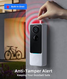 3MP Camera Doorbell Camera Wireless Video Doorbell 2K HD- No Subscription Required