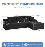 Hobestluk Boneless Couches Modular Sectional Sofa L-Shape Oversized Chaise