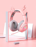 ONITOON Pink Deer Antler Ears for Headphones, Silicone Cute Ears Attachment, Lovely Detachable Accessories Fit for Gaming Headset, Lightweight & Durable